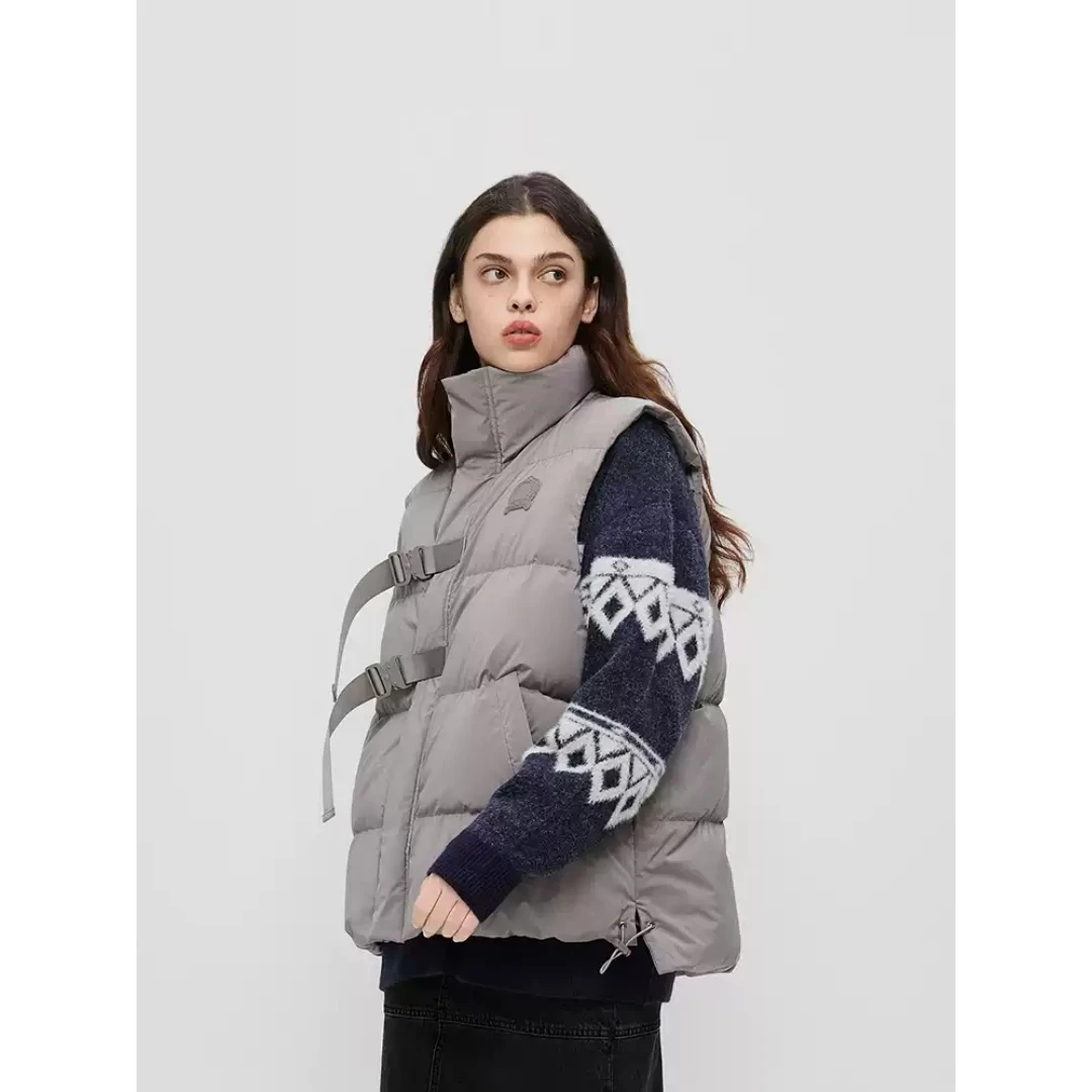 【强哥外贸】秋季新款 M 时尚休闲运动风气质简约羽绒马甲