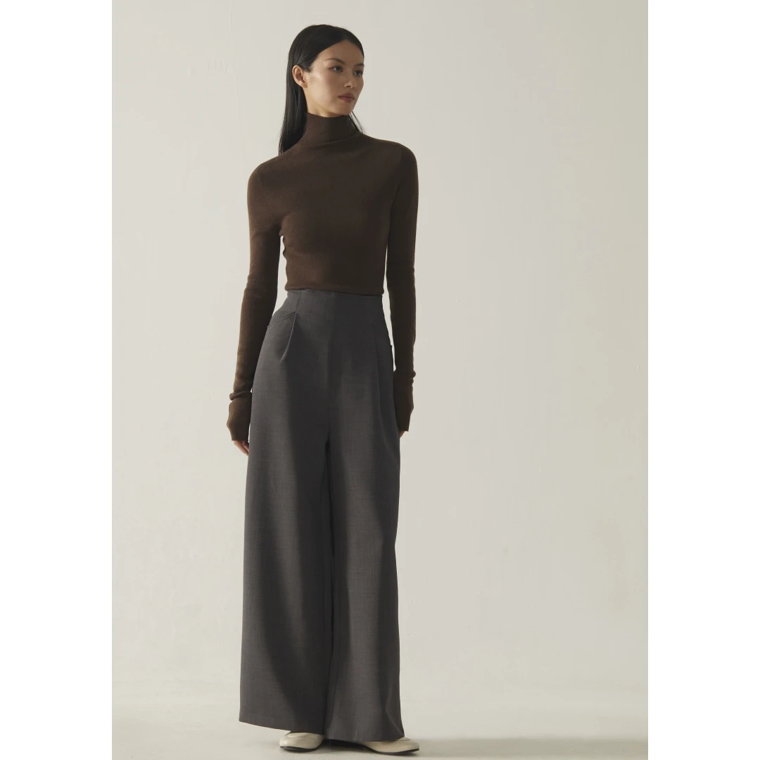 【胖虎家】 秋冬新款 O 百搭极简高级风阔腿女士休闲裤