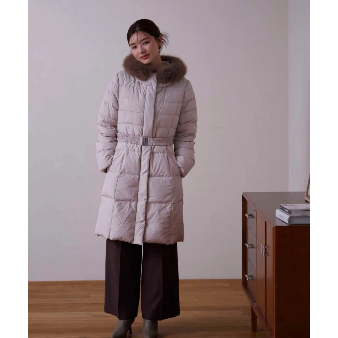 【Montendre】 秋冬人气款  P 气质连帽松紧腰带泡芙格羽绒服