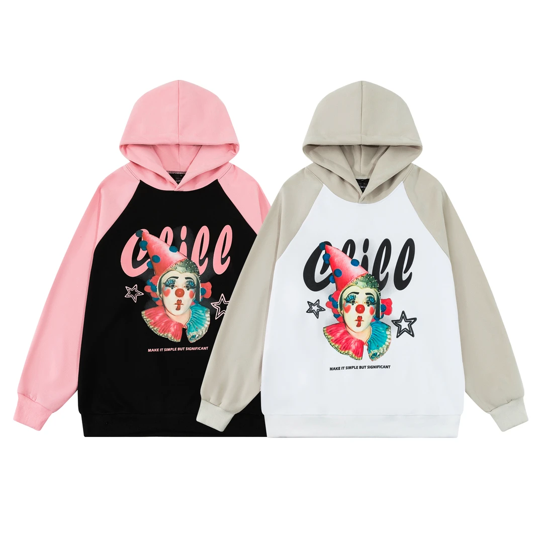 BL小丑时尚重磅连帽卫衣男秋冬百搭卫衣女