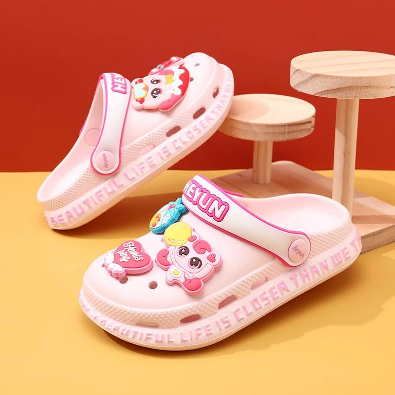 女童洞洞鞋儿童拖鞋夏季新款防滑奇妙萌可大童宝宝女孩外穿沙滩鞋