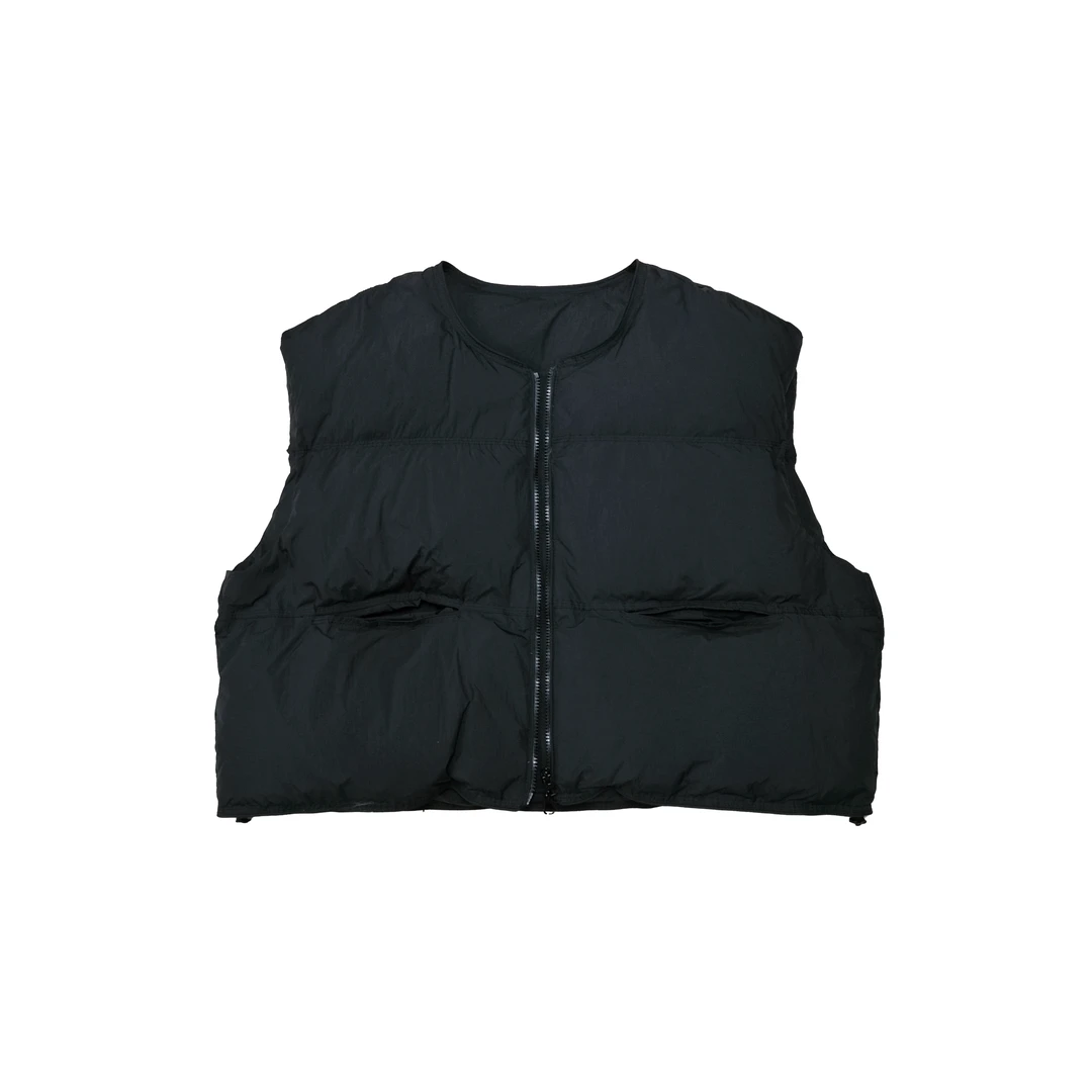 2024年秋季休闲百搭宽松短款纯色马甲厚外套5980