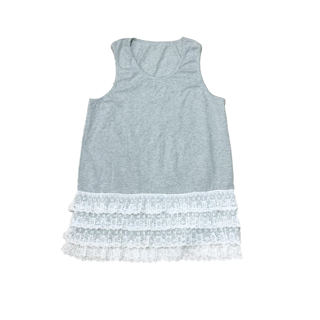 2024秋季新款休闲百搭纯色拼蕾丝吊带背心6974