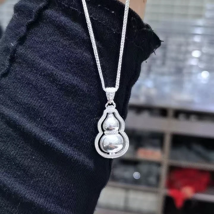 吊坠足银 足银999肖邦链葫芦吊坠灵动时尚百搭女友礼物素款坠链