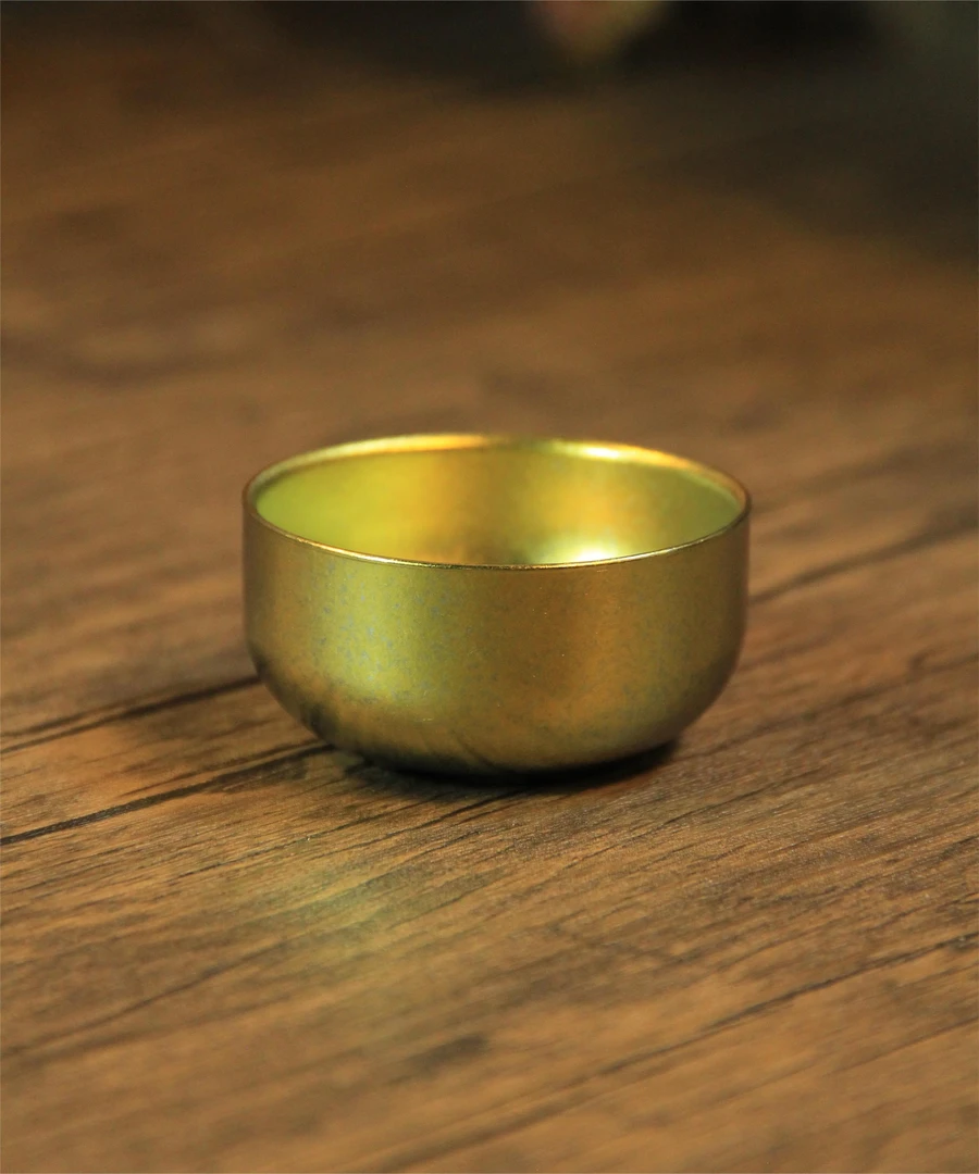 【闪购商品】 S319纯钛金色双层创意高档家用主人杯茶杯2039