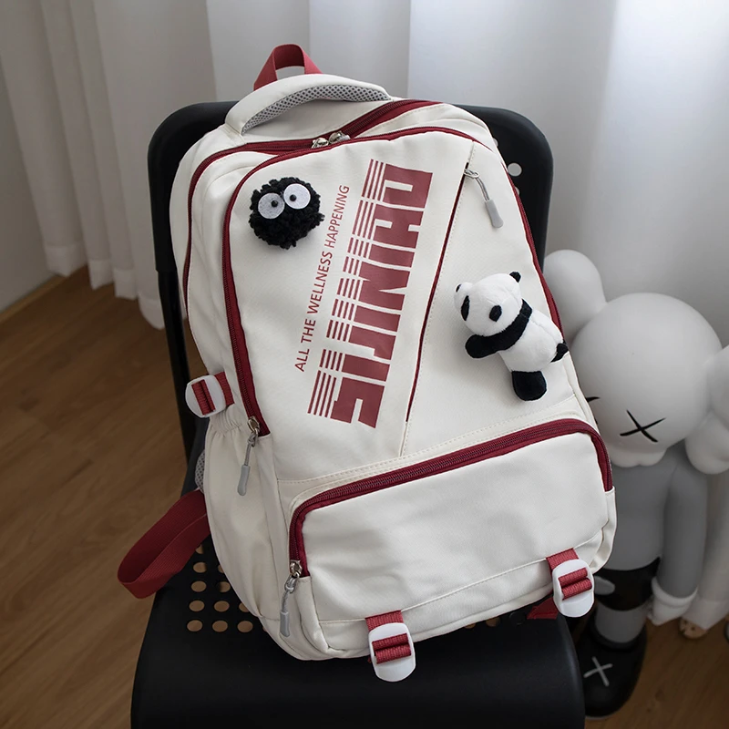 ins工装风大容量高中大学生书包女原创小众初中生双肩包男生潮