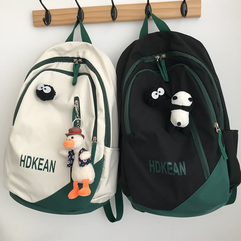 ins日系工装大容量书包女韩版百搭ulzzang原宿风初中学生双肩包男