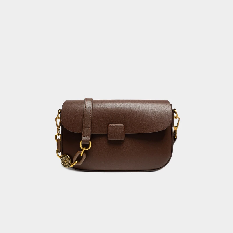 【宠粉专属】新款轻奢时尚百搭单肩斜跨休闲女士肩包W2410咖啡色