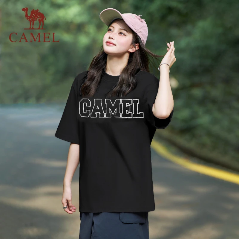骆驼三防T恤情侣男女款防水防污T神时尚宽松运动休闲短袖流光风