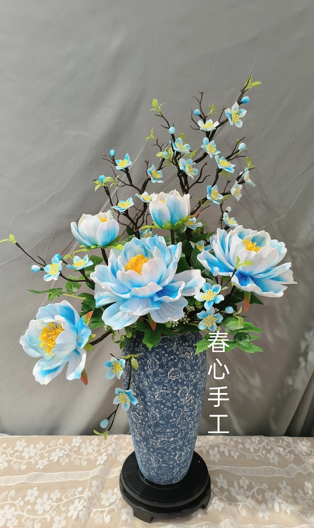 手工花丝网花立体牡丹花材料包