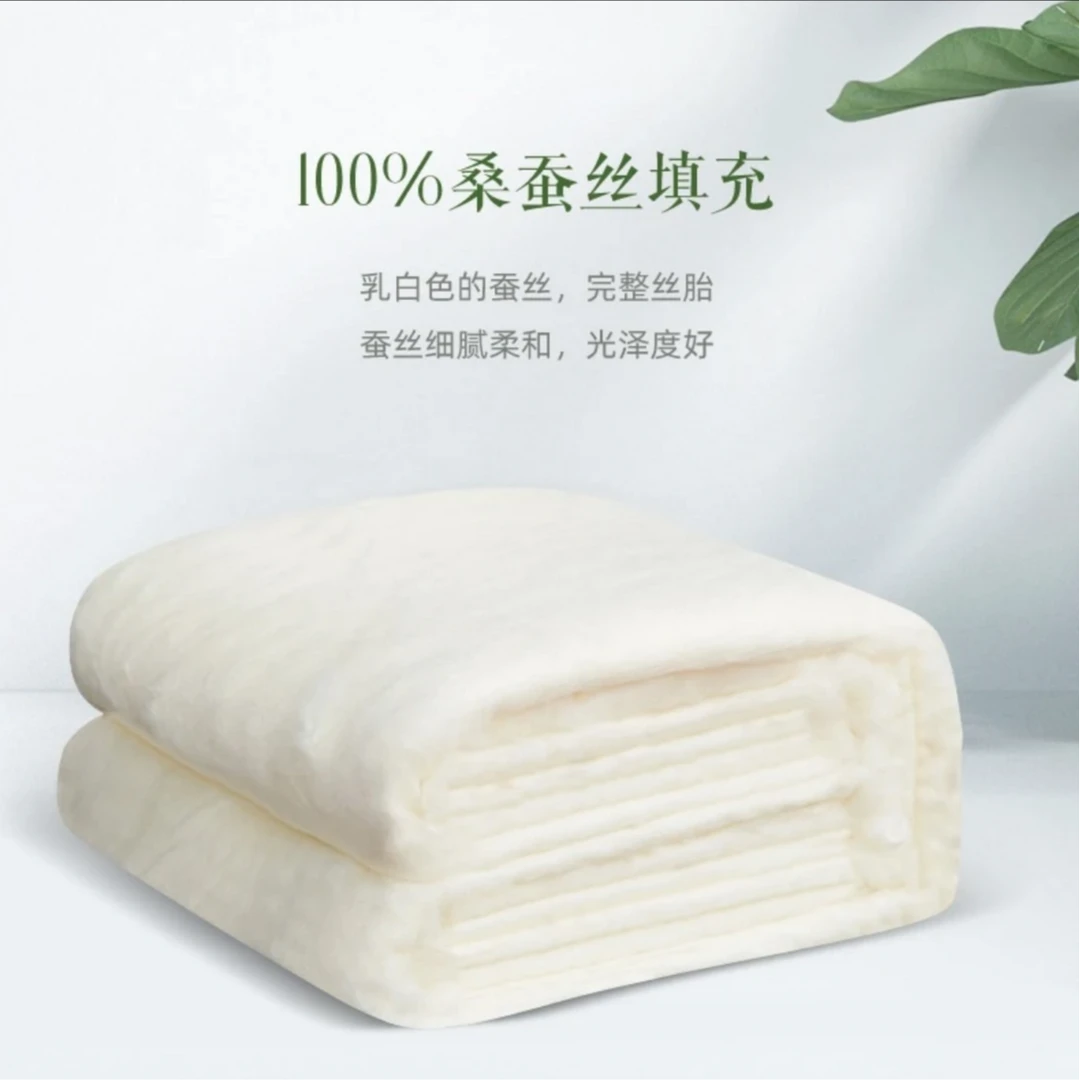纯手工家用加厚柔软长丝100%桑蚕丝轻奢轻盈双宫茧保暖提花秋冬被