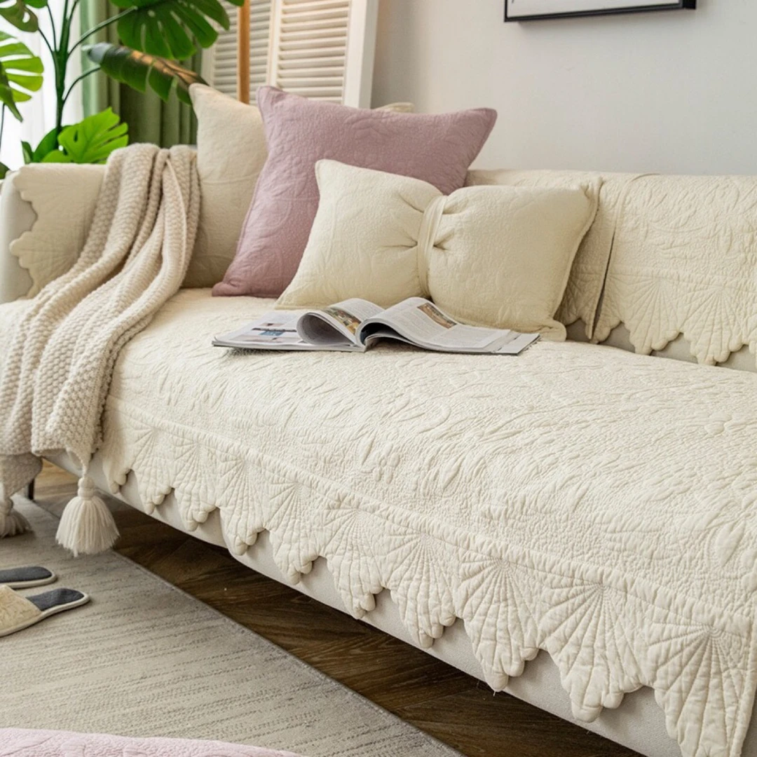 北欧简约纯色异形沙发垫四季通用棉布艺盖巾坐垫现代沙发套盖布