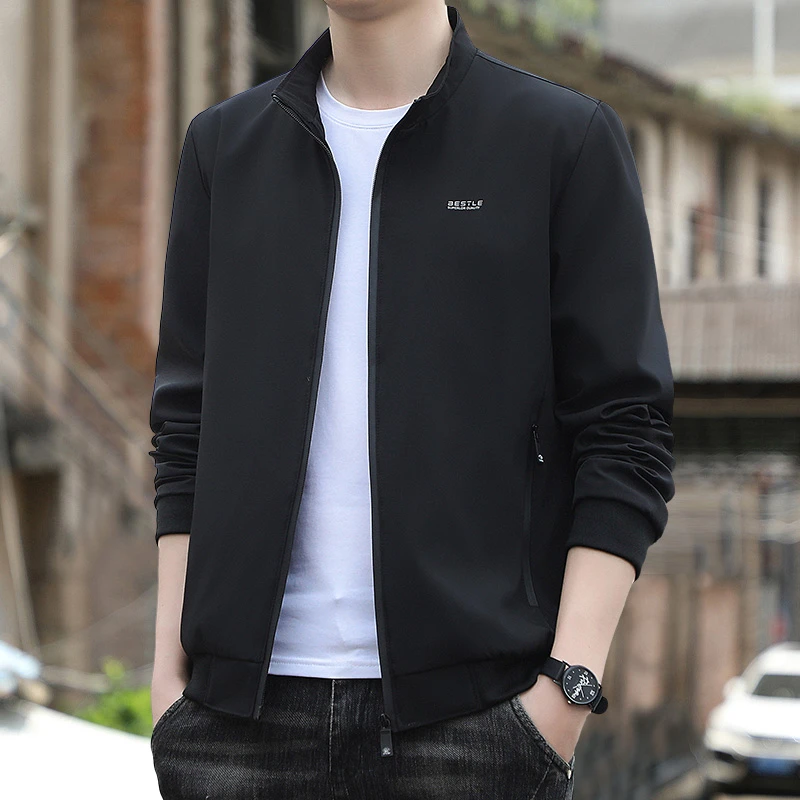 辰先生男士2025新款商务休闲百搭夹克男中老年春秋季立领上衣外套