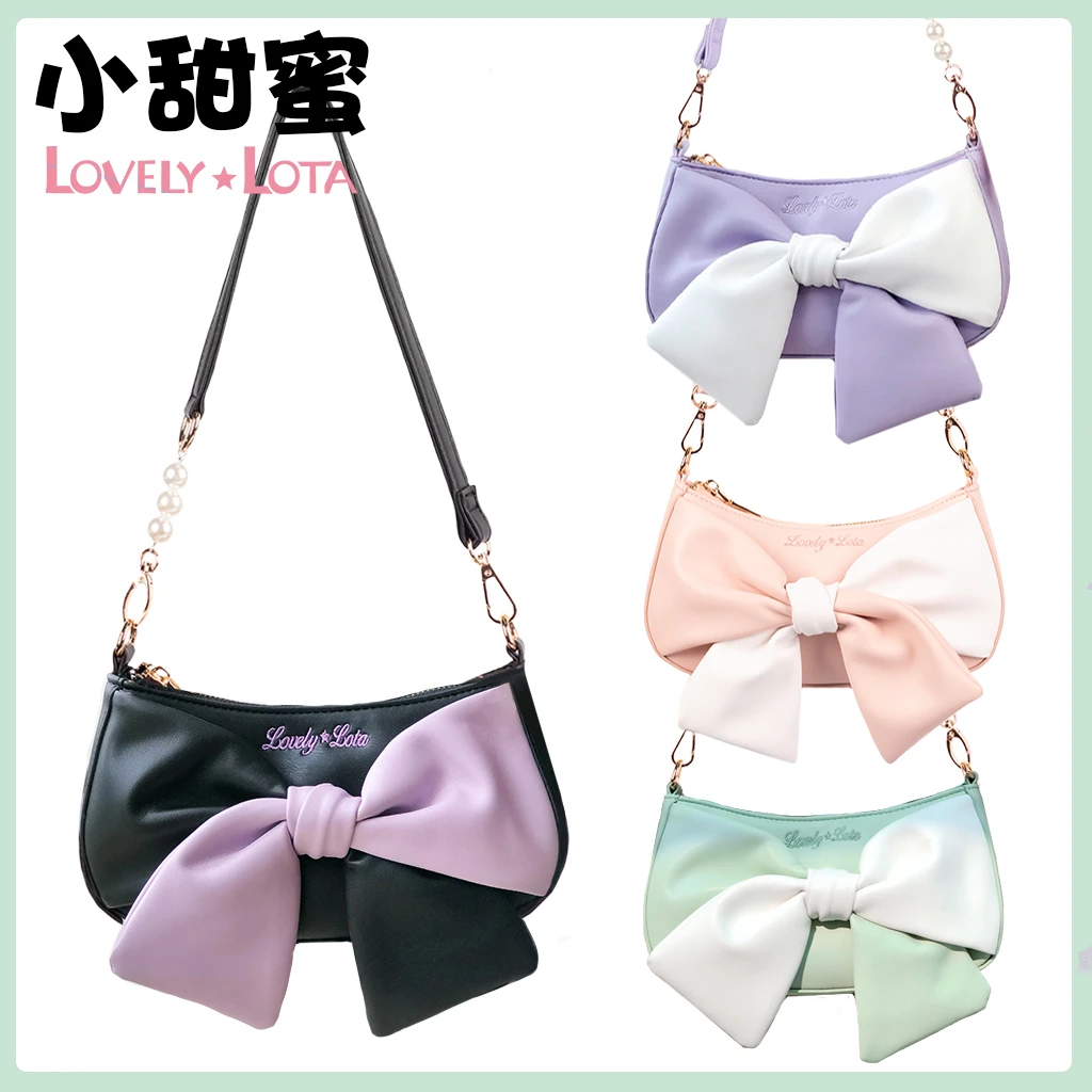 LovelyLota原创小甜蜜可爱蝴蝶结少女单肩斜挎包Lolita包包