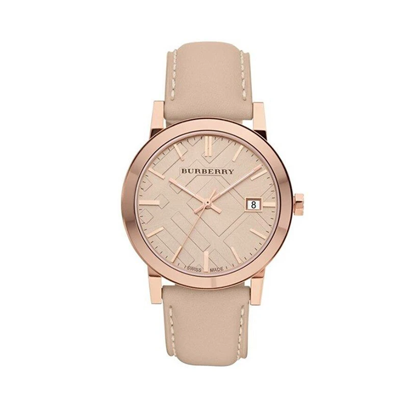 【预售】burberry/博柏利皮革表带男女通用时尚简约手表BU9014