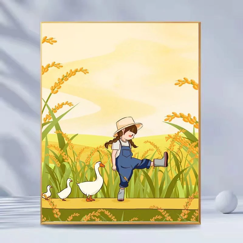 可爱少女数字油画diy填色解压治愈儿童手工生日礼物高级装饰画画