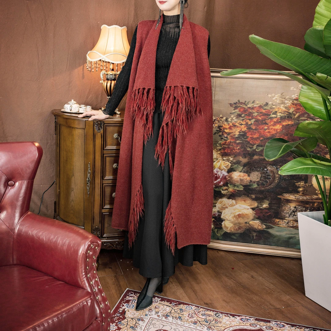 绪调秋冬重工流苏马甲外套XD0089Q