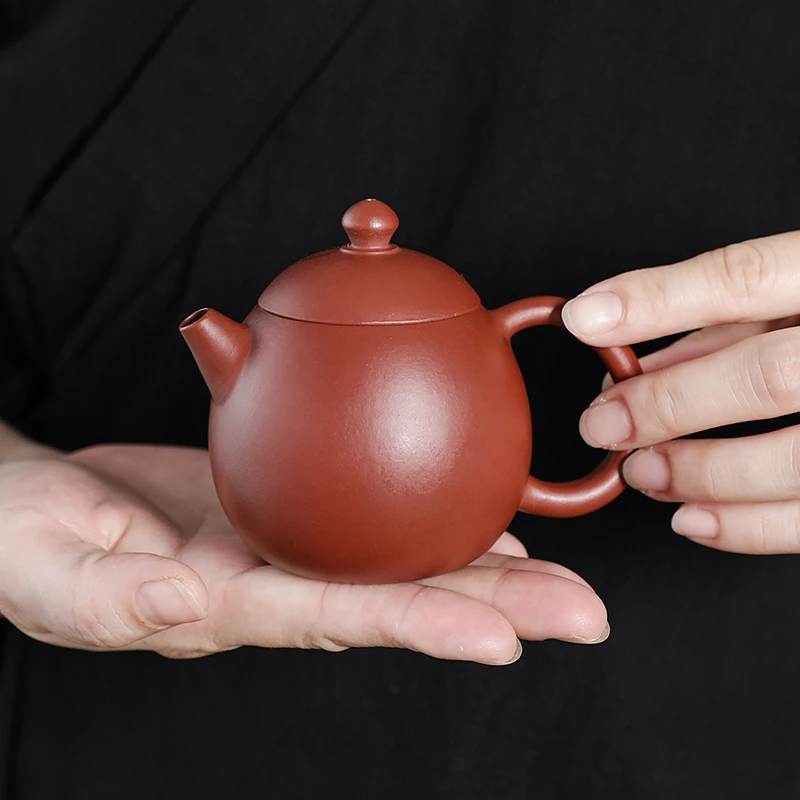 朱泥大红袍龙蛋壶 小容量-130毫升【陈俊鹏】礼盒装