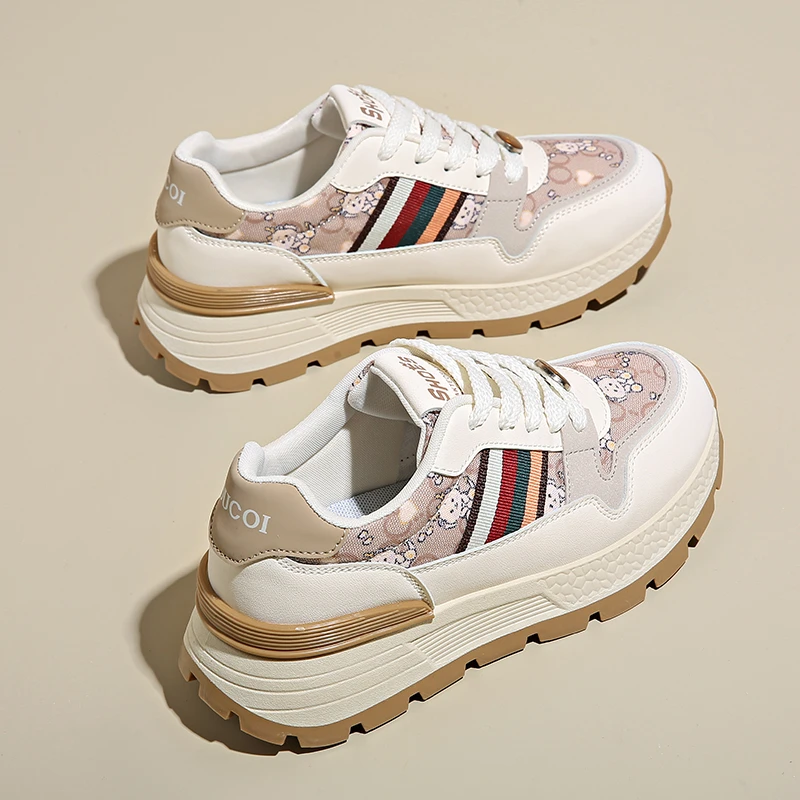 时尚百搭老爹鞋厚底白鞋ins松糕鞋子