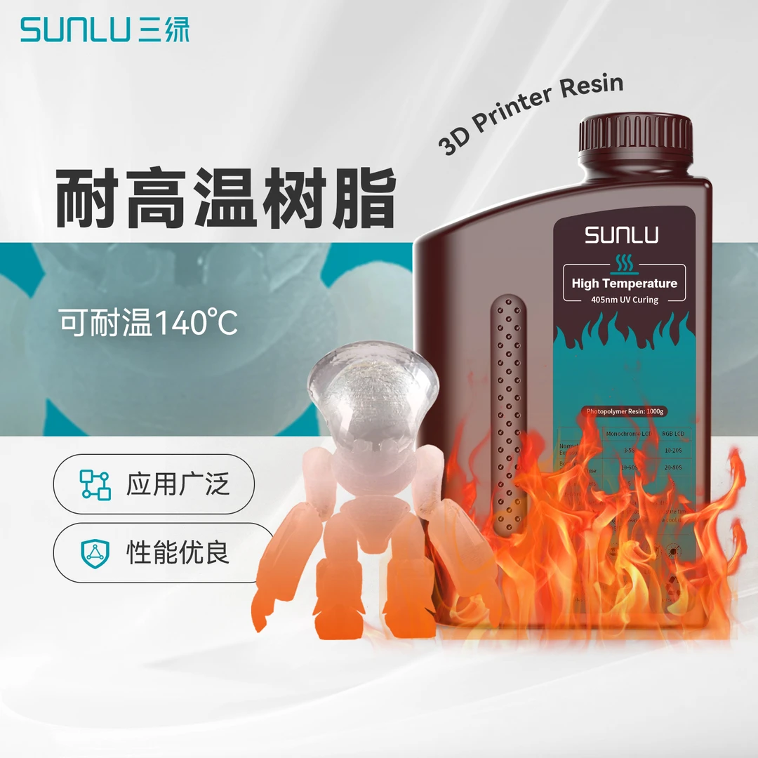 三绿耐高温光敏树脂波长405nm光固化高精度3D打印机耗材LCD模型透