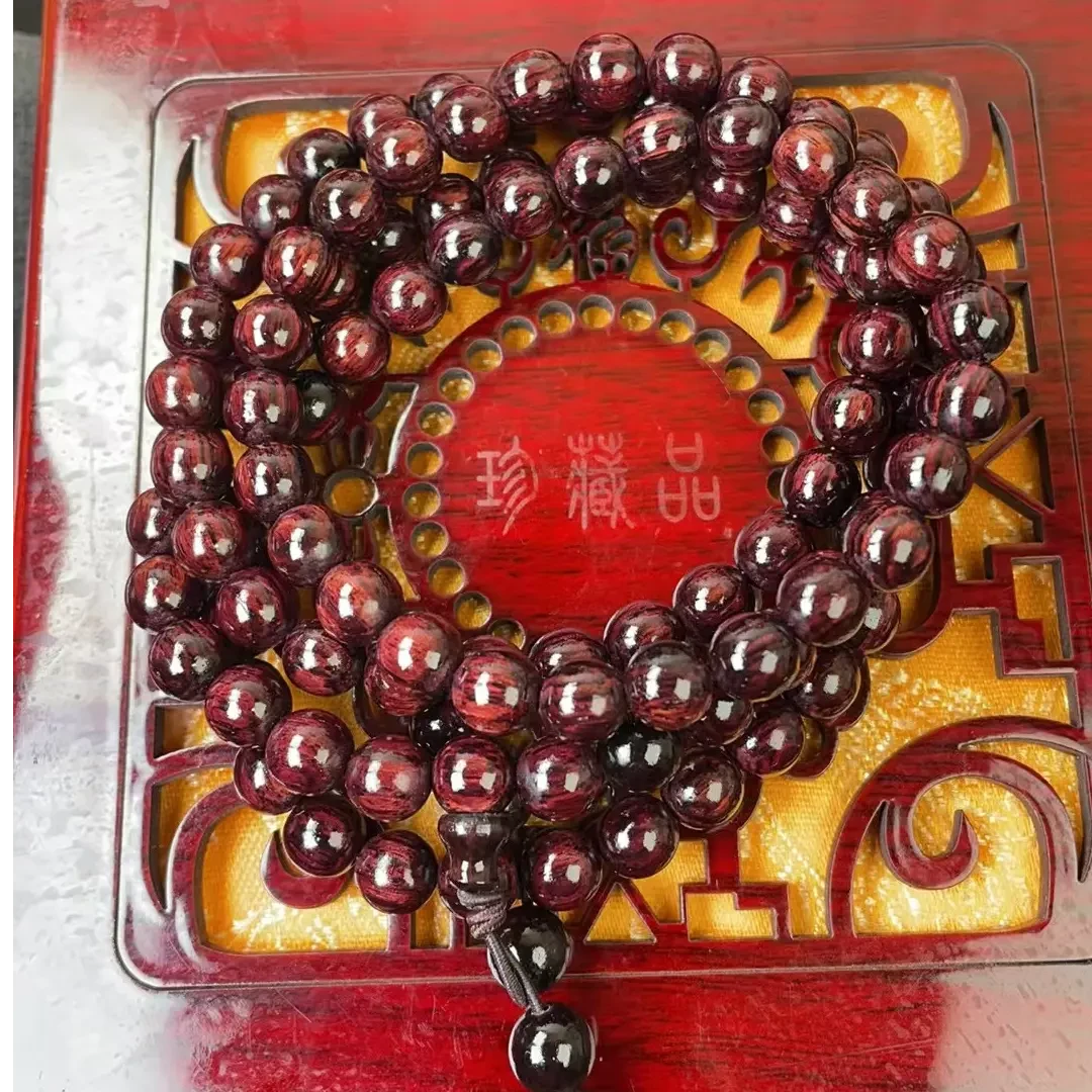 海皇黄花梨虎皮纹0.8cm-108颗