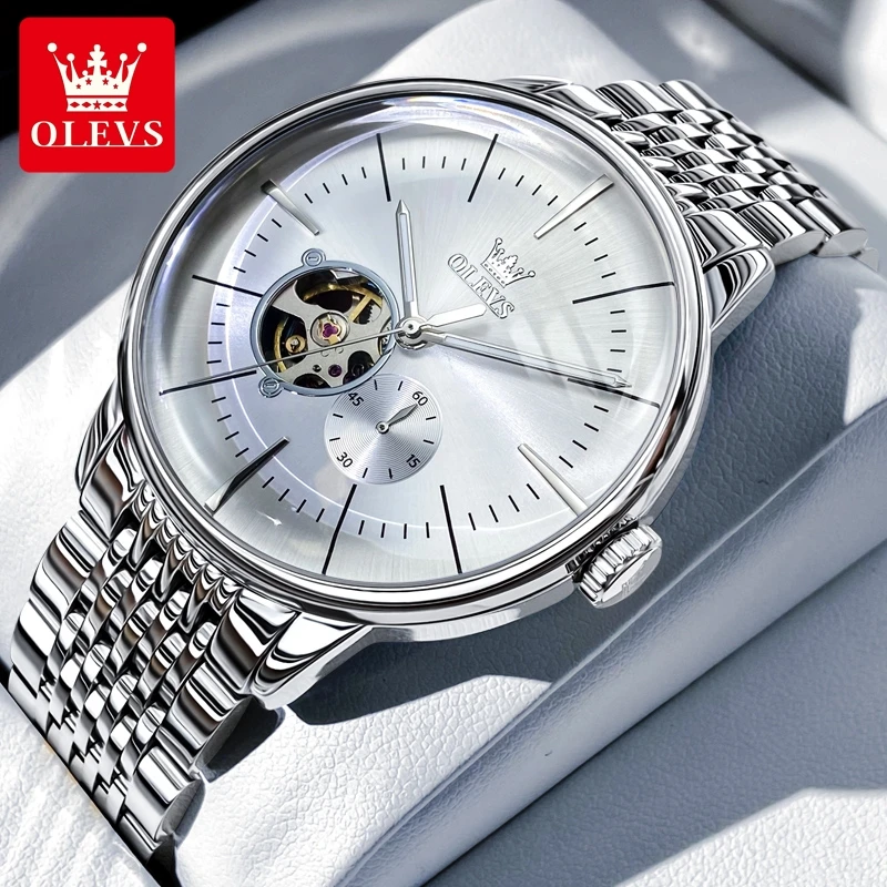 瑞士认证男士手表男款机械表正品全自动钢带商务镂空防水腕表男表