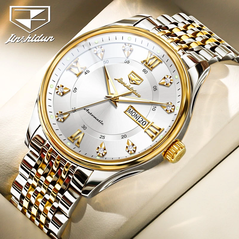 瑞士认证正品牌镶钻手表男士机械表男款全自动名式新款双日历防水