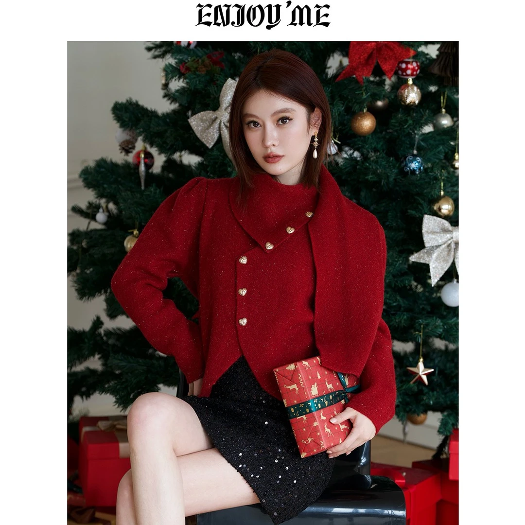 ENJOY'ME高级感气质毛衣女冬季新款设计感针织开衫155418452