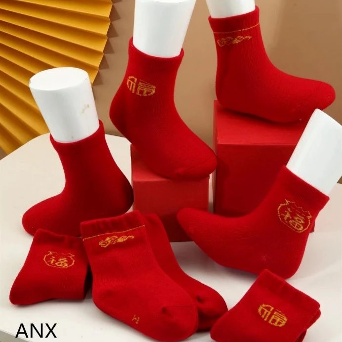 宝宝红色袜子春秋款