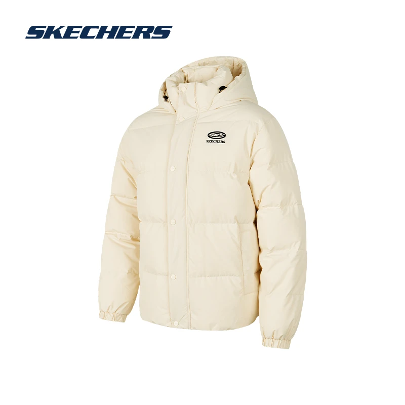 SKECHERS/斯凯奇秋冬运动保暖防风连帽梭织短款羽绒外套P423U036