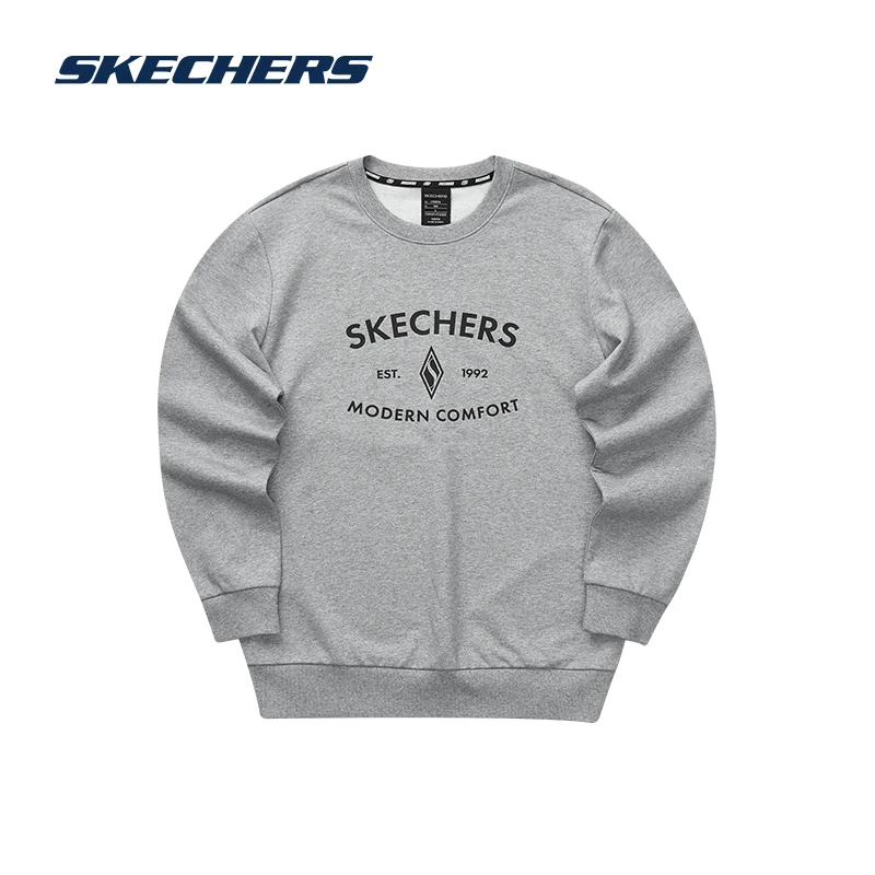 SKECHERS斯凯奇时尚针织长袖套头卫衣2023年新款男士宽松L323U174