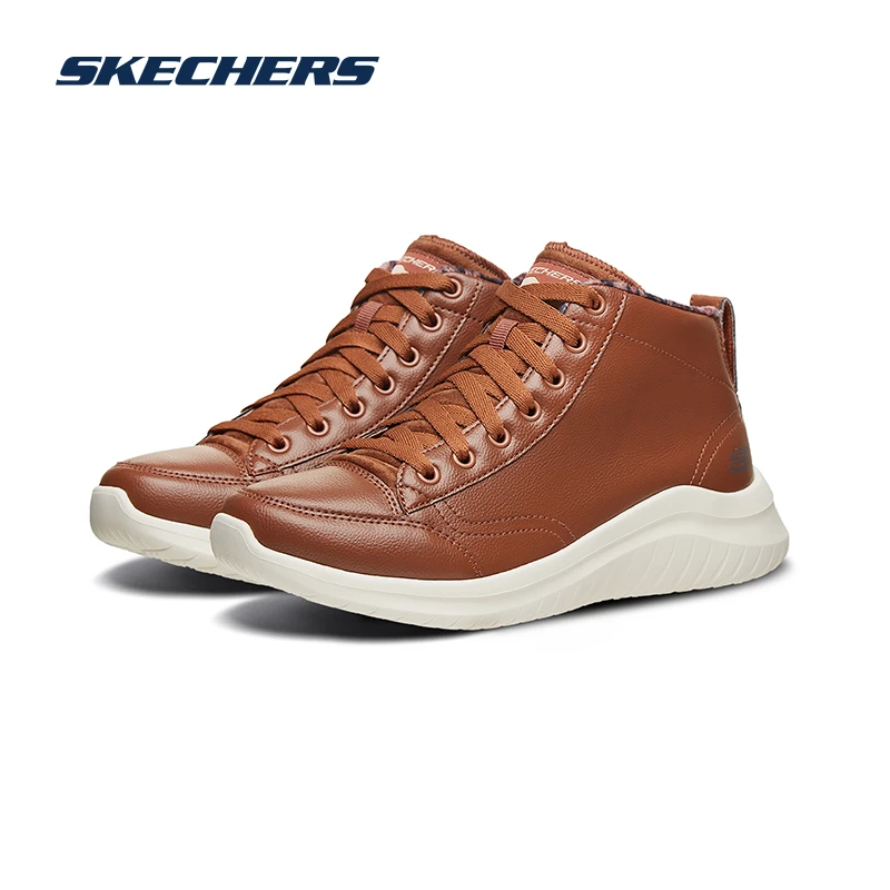 SKECHERS/斯凯奇女简约绑带高帮运动保暖舒适加绒户外雪地靴13358