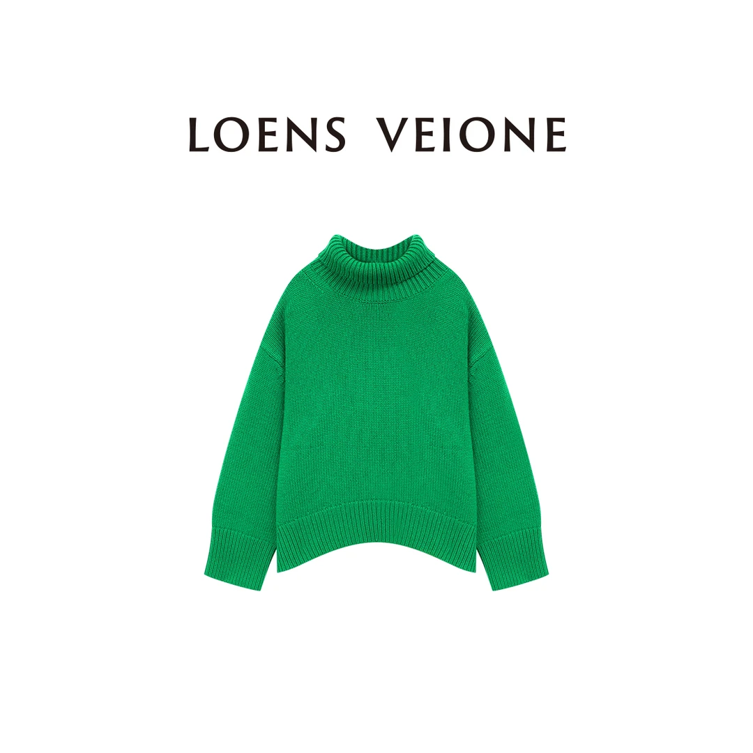 LOENSVEIONE路斯威亚托斯卡纳绵羊毛祖母绿软糯羊毛衫23CVDA0552N