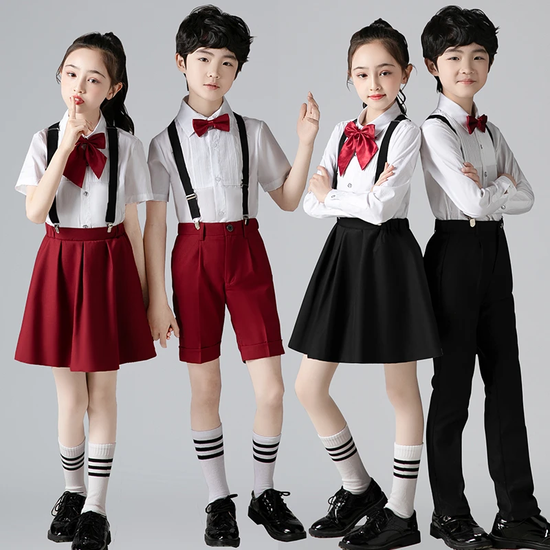 六一儿童节演出服合唱服背带裤大合唱团中小学生诗歌朗诵表演服装