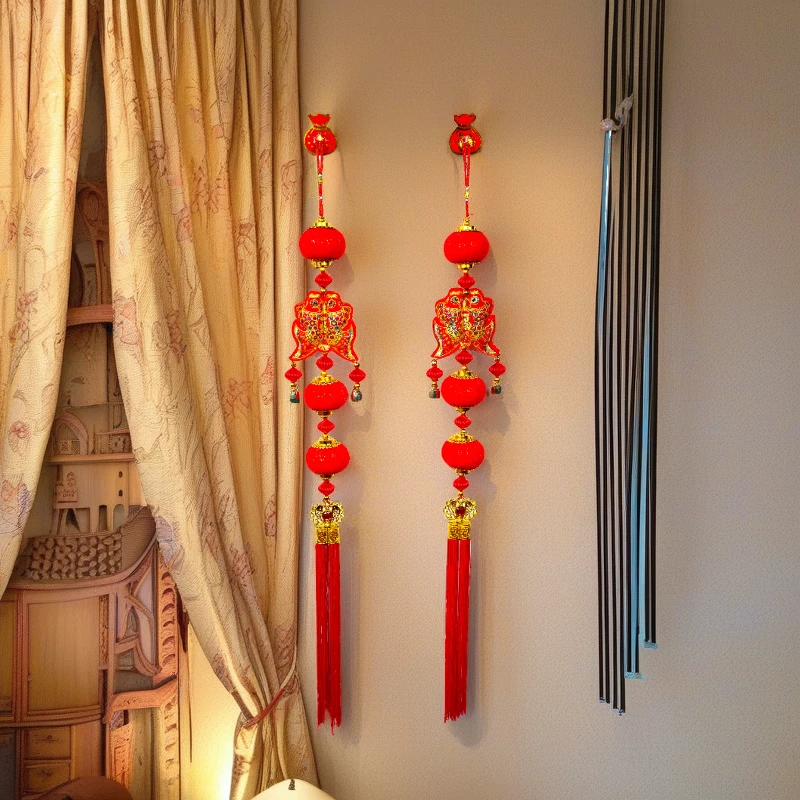 【对鱼灯笼】2025过新年福字中国结挂件蛇年新款客厅吊饰春节