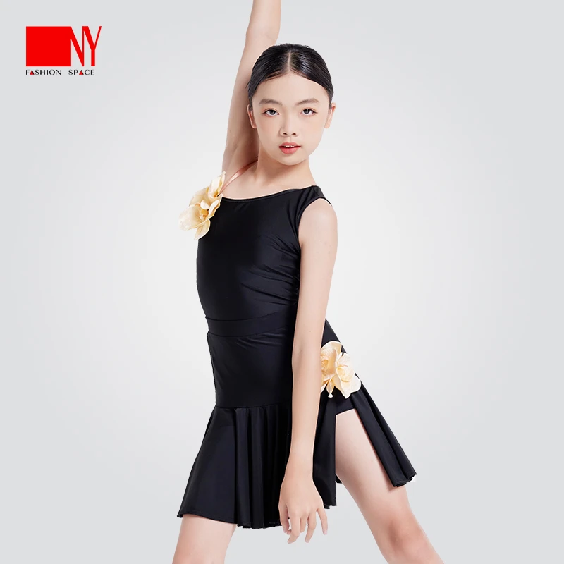 NY23251Z纳艺儿童拉丁舞表演服时尚无袖少儿练习服套装女童演出服
