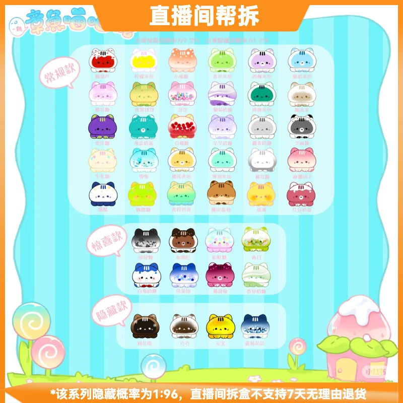 【拆盒】一口一粒章鱼喵喵糖系列潮流玩具盲盒手办摆件