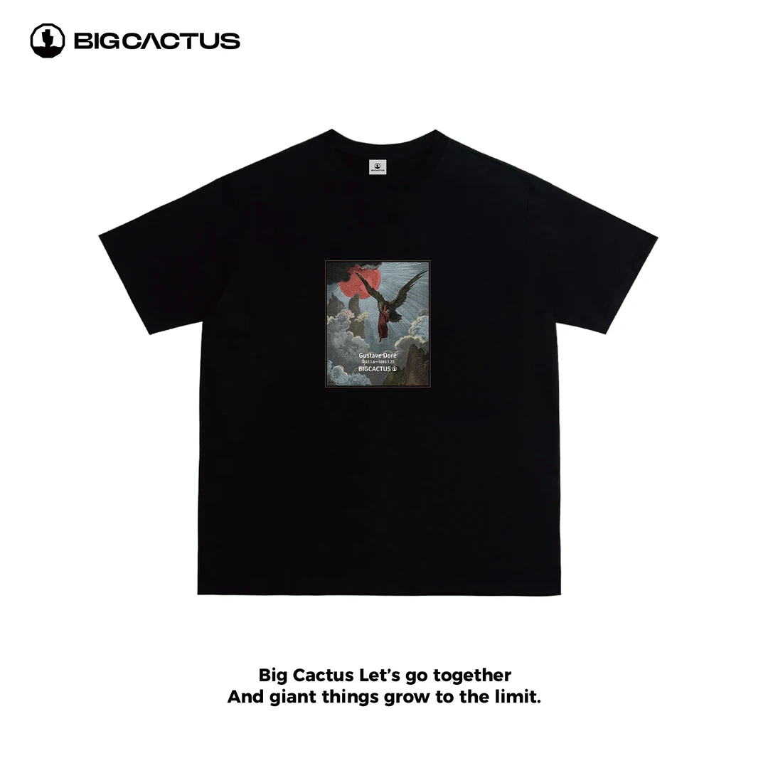 BC（神曲）重磅纯棉衣服宽松T恤潮牌新款短袖夏季美式男生潮流