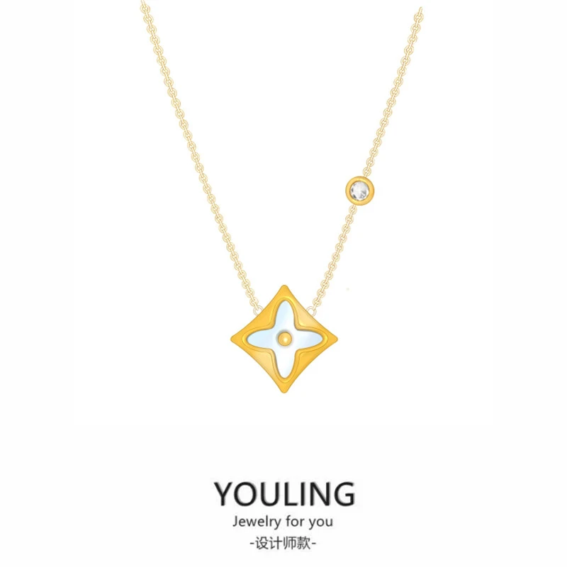 YOULING/柚琳   菱形老花项链 L157
