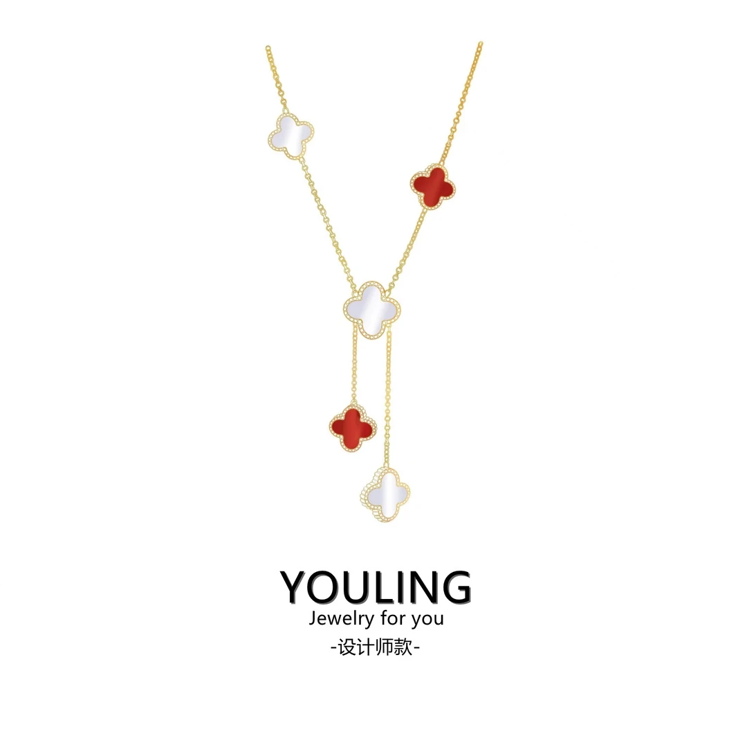 YOULING/柚琳红白拼色项链 L88