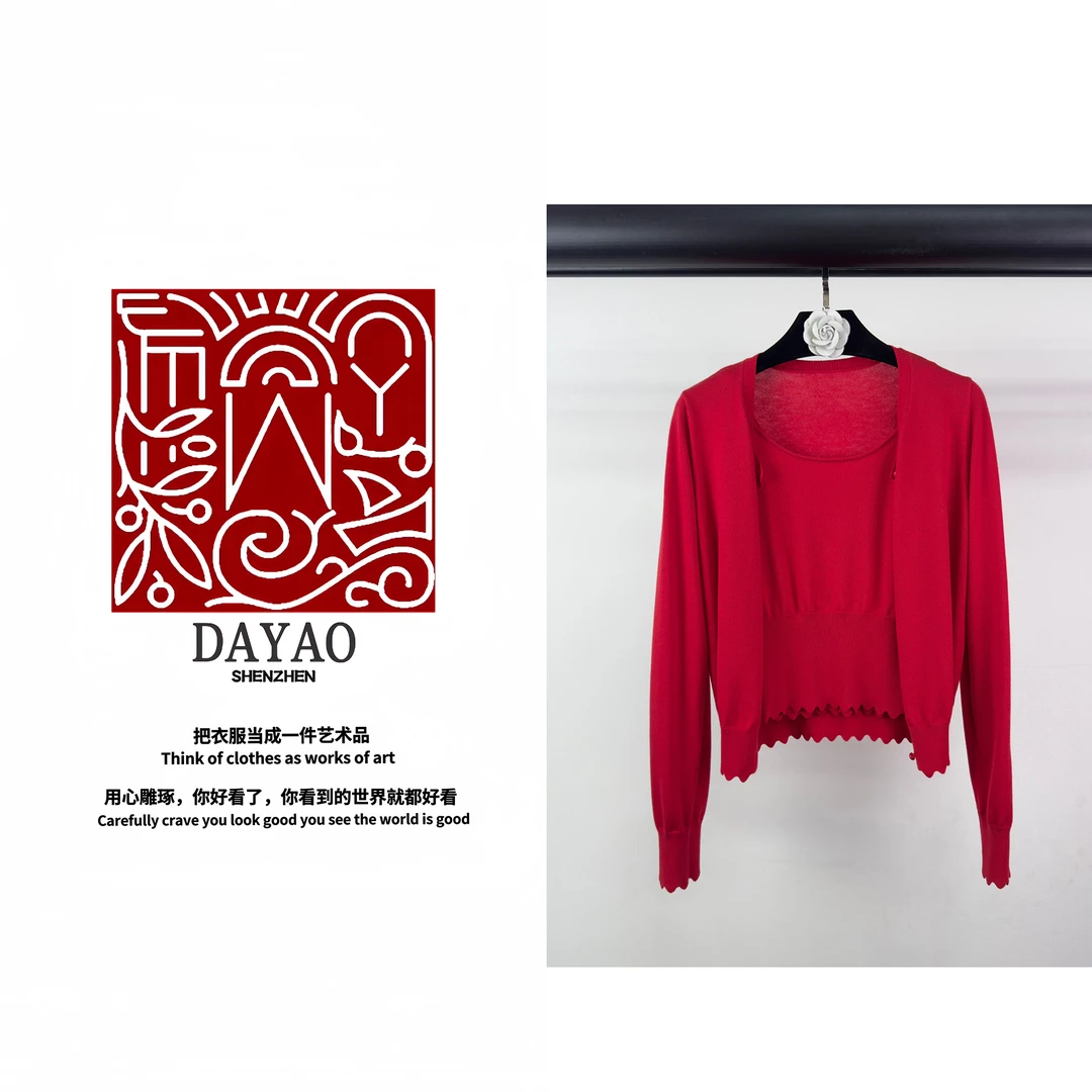 「DAYAO」时尚气质休闲名媛百搭针织时尚套装轻奢高端女装WY24759