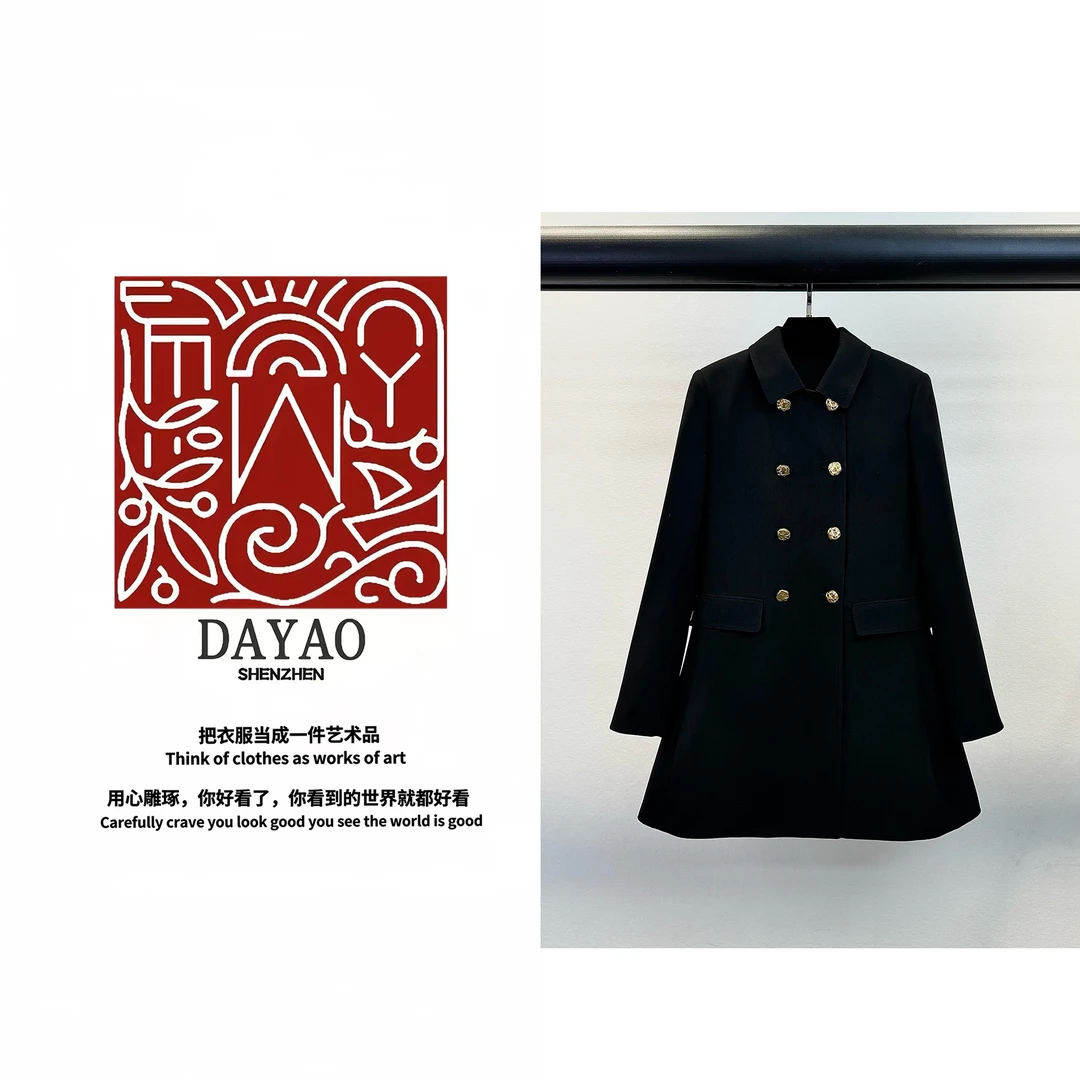 「DAYAO」休闲气质设计感百搭名媛长款外套轻奢高端女装WYA2410190
