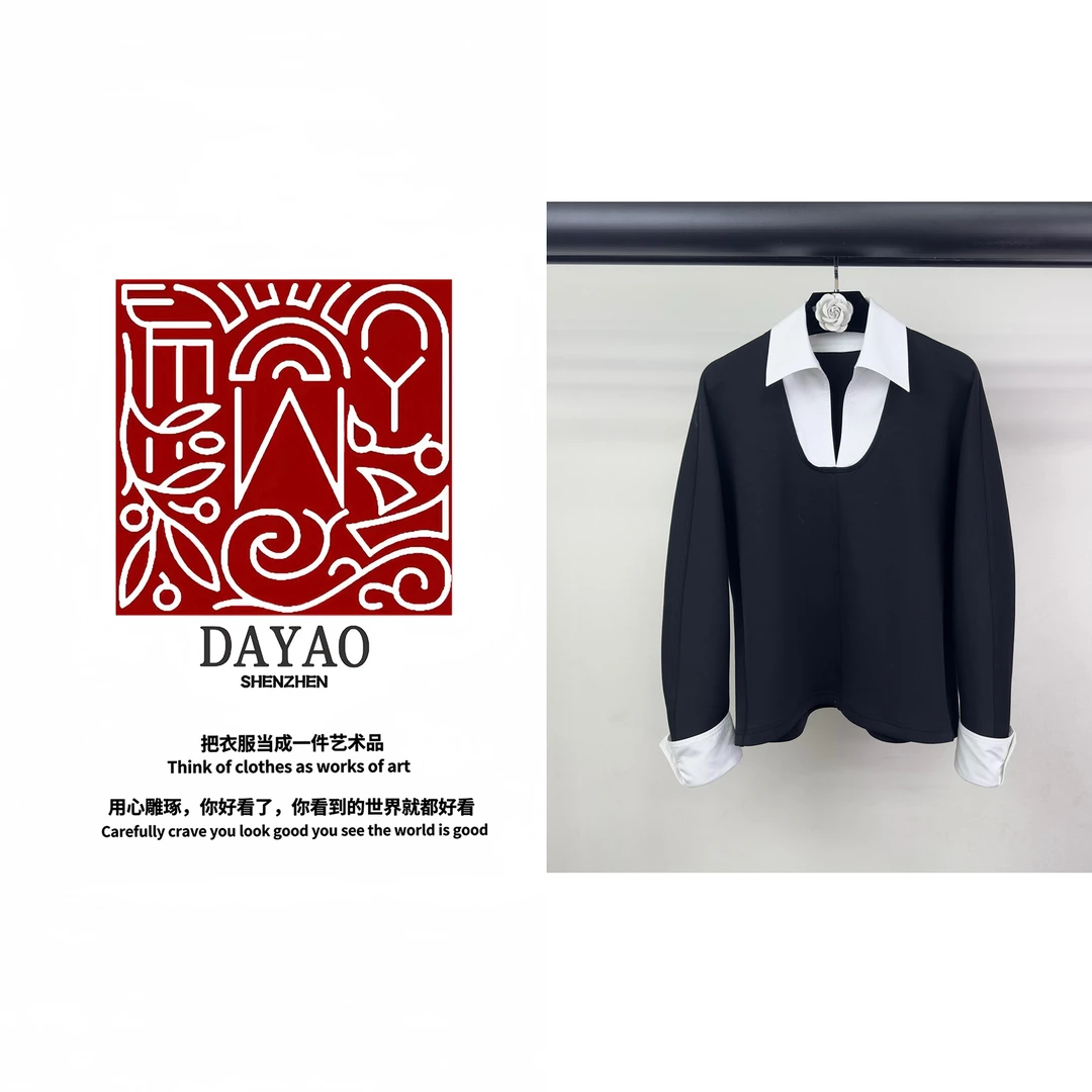 「DAYAO」25s时尚新名媛休闲拼接高级百搭外套轻奢高端女装WYA24965