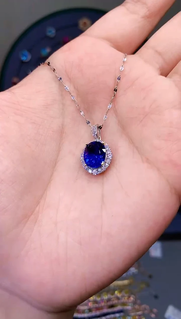 【闪购商品】蓝宝石颈饰银S925镶嵌31