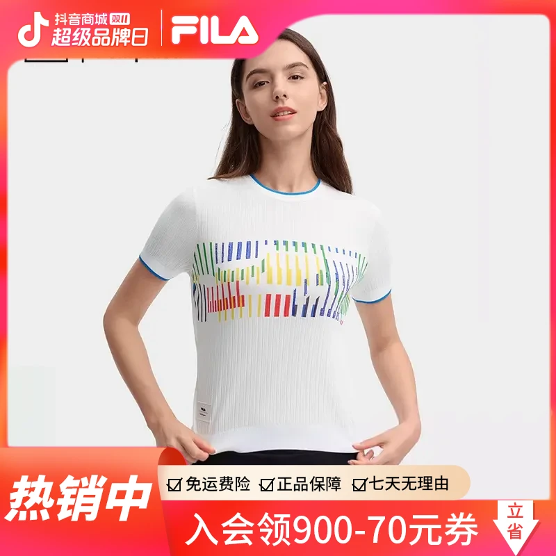 FILA×蓬皮杜中心【艺术联名】斐乐女款夏日舒适运动针织透气短袖T恤