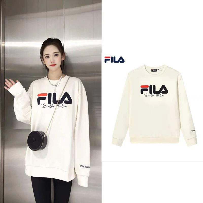 Fila/斐乐【经典大标款】情侣款舒适质感露营约会穿搭针织款套头衫