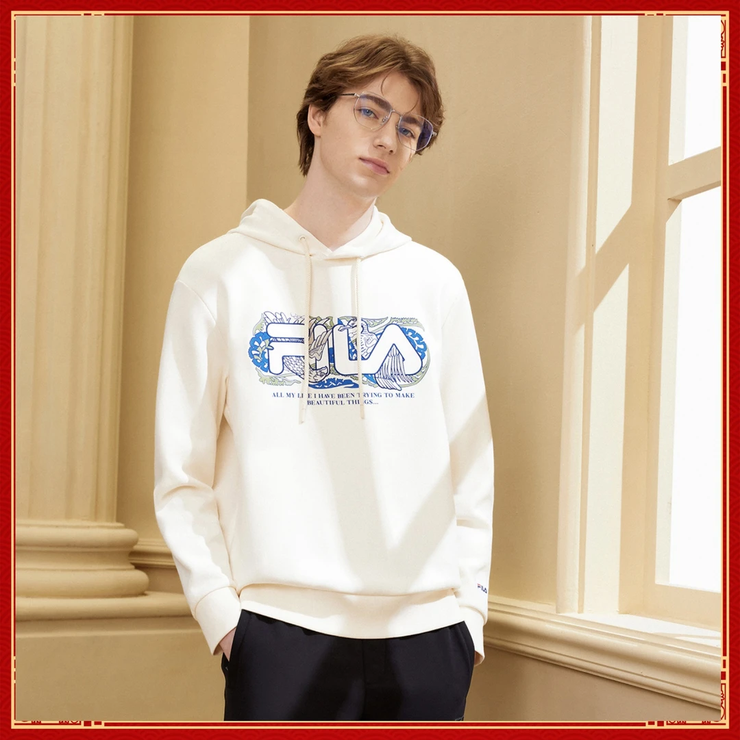 FILA斐乐【摩根艺术联名】男子休闲舒适户外时尚印花长袖连帽卫衣