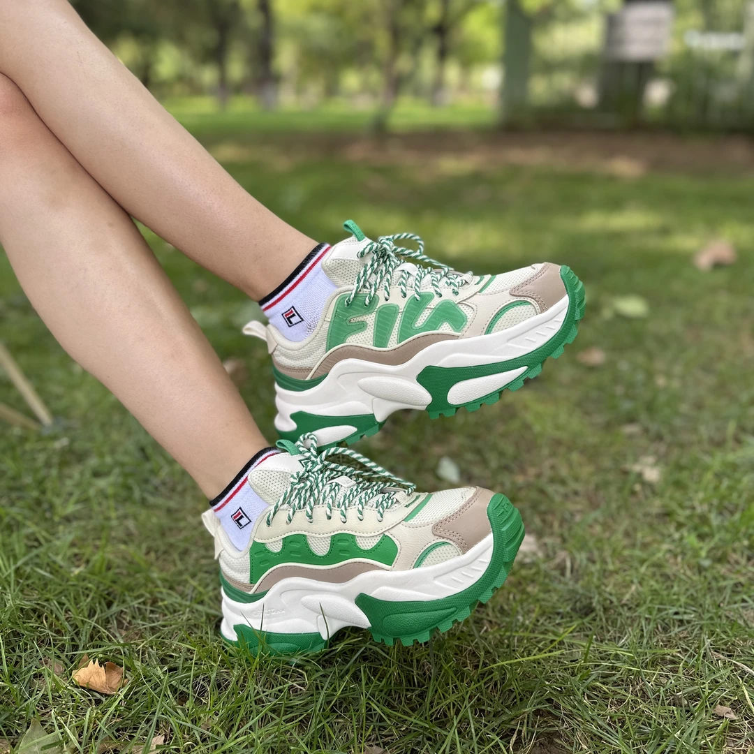 Fila/斐乐【细胞鞋】女子23夏款潮流厚底网面款休闲运动透气运动鞋