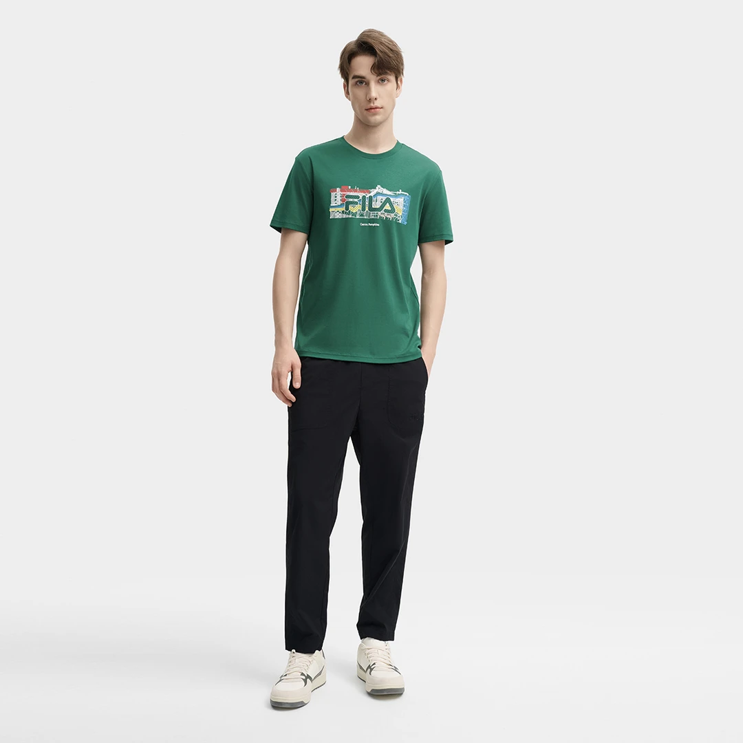FILA×蓬皮杜中心【艺术联名】斐乐男款直筒微弹休闲长裤