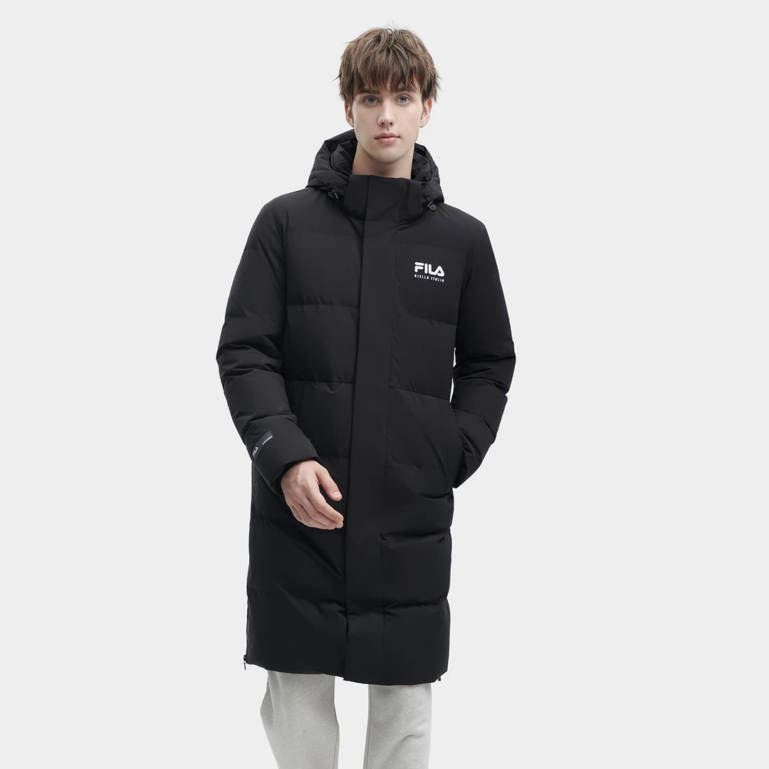 Fila/斐乐【长款保暖羽绒服】情侣款斐乐冬季时尚款休闲长款羽绒服